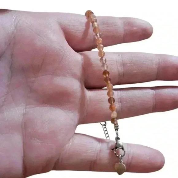 2mm Sunstone lobster clasp faceted bracelet! - Picture 3 of 4